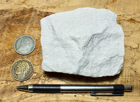 sandstone - Jurassic fine-grained white Navajo Sandstone, naturally bleached by reducing fluids - teaching hand specimen