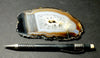 agate - polished slice from an agate-filled geode from Brazil