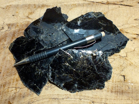 biotite mica - teaching student specimens collected from a pegmatite at Cardiff, Ontario - Unit of 5 specimens