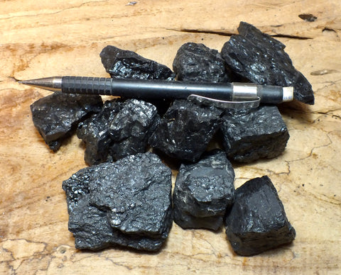 bituminous coal - Bronco Mine, Emery County, Utah - Unit of 10 smaller student specimens