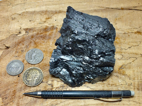 bituminous coal close to anthracite  -  Sufco Mine, Sevier County, Utah - hand/display specimen