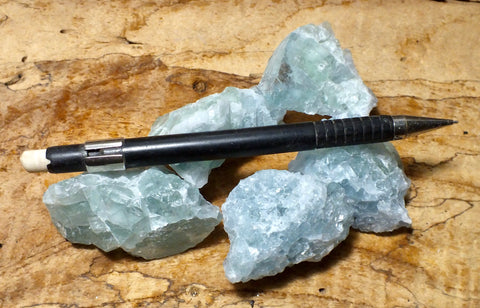 fluorite - student specimens of a mineral often associated with metallic ores - massive fluorite - Unit of 5 specimens