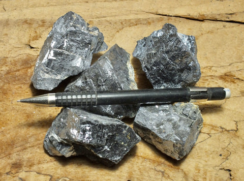 galena - teaching student specimens of the primary ore of lead - Mibladen Mining District, Morocco - Unit of 5 specimens