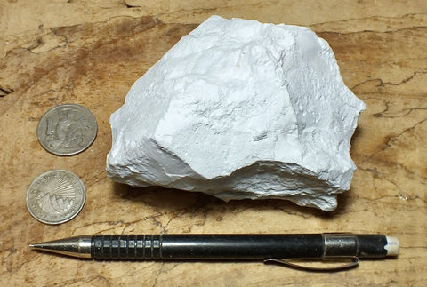 kaolinite - soft white kaolin - hand/display specimen of the primary constituent of kaolin clay