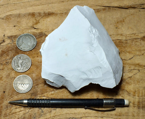 kaolinite - hard vitreous kaolin - hand/display specimen of the primary constituent of kaolin clay