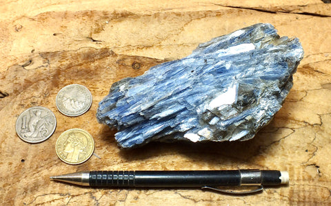 kyanite crystals in quartz -  São José de Safira, Minas Gerais, Brazil - hand/display specimen
