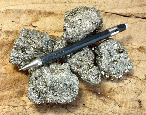 pyrite - Huanzalá Mine, Huallanca, Peru - Unit of 5 student specimens