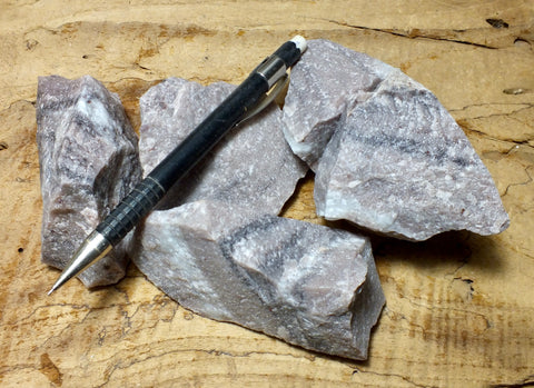 quartzite - maroon/gray Lower Cambrian quartzite - Unit of 5 student specimens