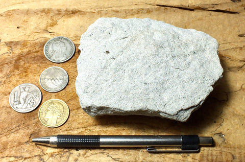 sandstone - white to cream fine-grained Springdale Sandstone Member of the Moenave Formation, a unique silver ore - teaching hand/display specimen