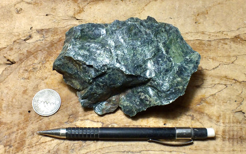serpentine - teaching hand/display specimen of textbook serpentine from the Melones Fault Zone
