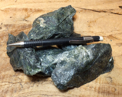 serpentine - teaching student specimens of serpentine from the Melones Fault Zone - unit of 5 specimens