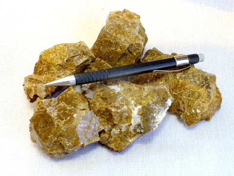 calcite - teaching student specimens of naturally brown calcite -  UNIT OF 5 SPECIMENS