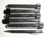 sand - iridescent angular basalt sand - set of five 16 ml polystyrene tubes of sand weathered from the 1990 flow that overran Kalapana, Hawaii