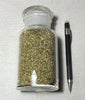 sand - sand with grains derived from olivine weathered from basalt and coral from an offshore reef - 250 ml glass display bottle with ground-glass stopper