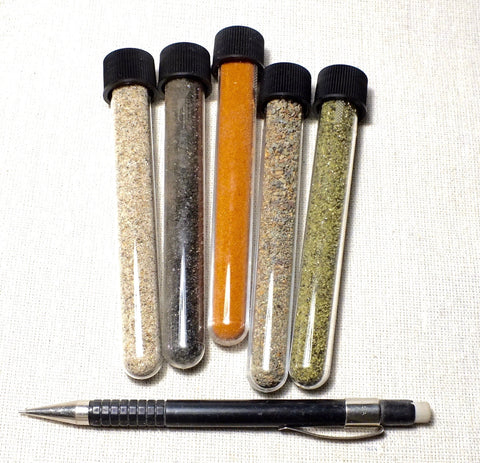 sand - single tube of any sand we have in stock - make your own set at $2.70 per tube. Five sand types are shown