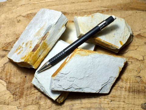 shale  -  student specimens of a siliceous Miocene shale, a subunit of the Monterey Formation - Unit of 5 student specimens