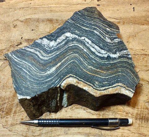 gneiss - display specimen of a Proterozoic granite gneiss from California