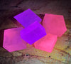 calcite - fluorescent calcite cleavage rhombs from Mexico - Unit of 5 student specimens - Geological Specimen Supply