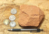 sandstone  -  teaching hand/display specimen of the Navajo Sandstone, a fine-grained orange-pink aeolian sandstone