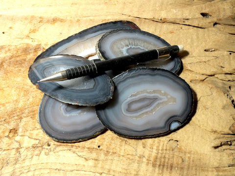 agate - polished slice from an agate-filled geode - Unit of 5 student specimens