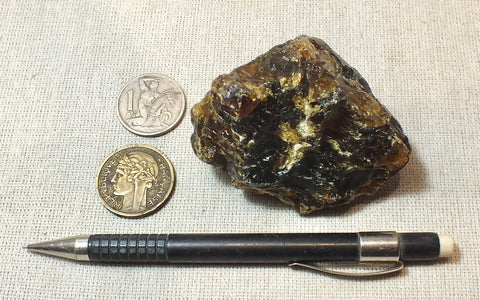 amber - fossil resin from a tropical forest tree in Indonesian Borneo - hand specimen
