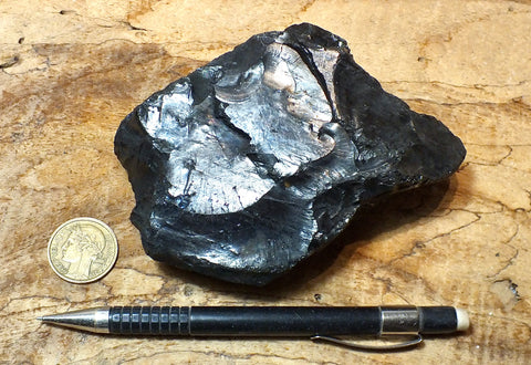 anthracite - teaching hand/display specimen of metamorphic "hard coal" from eastern Pennsylvania