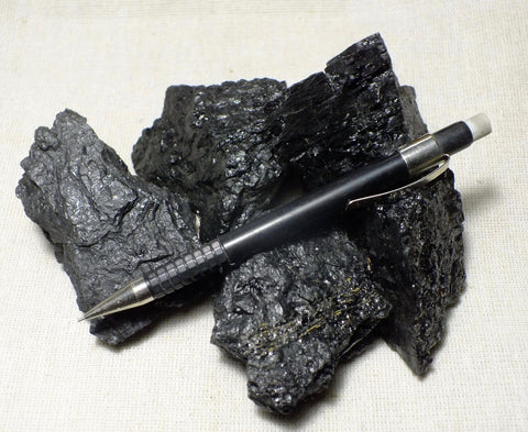 bituminous coal close to anthracite  -  Sufco Mine, Sevier County, Utah - unit of 5 student specimens