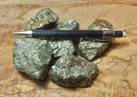 chalcopyrite - larger student specimens from a skarn in Mexico's Sierra Madre - Unit of 5 student specimens
