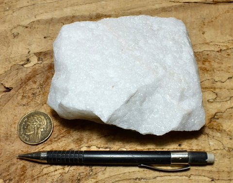 dolomite - teaching hand/display specimen of white Upper Ordovician dolomite