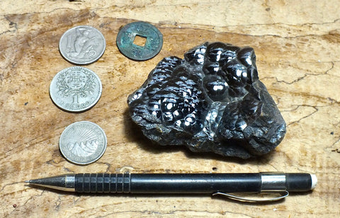 goethite - botryoidal goethite from Morocco - teaching hand specimen