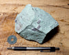 tuff - copper-stained green welded tuff - teaching hand/display specimen