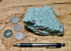 tuff - copper-stained green welded tuff - teaching hand/display specimen