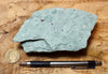 tuff - copper-stained green welded tuff - teaching hand/display specimen