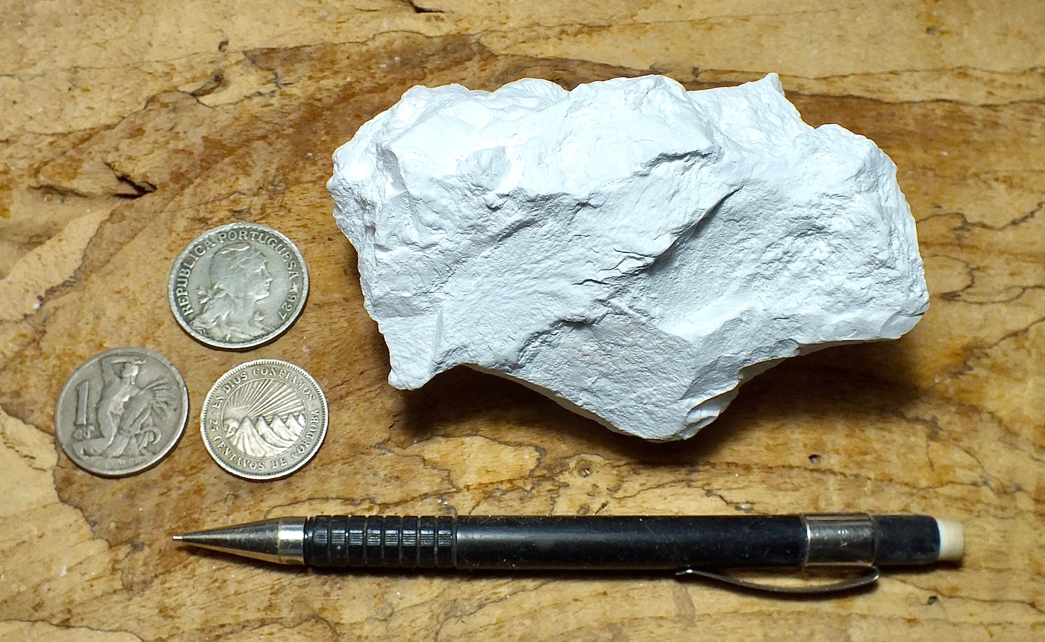 Kaolin Samples kaolinite - soft white kaolin - teaching hand specimen of the primary ...