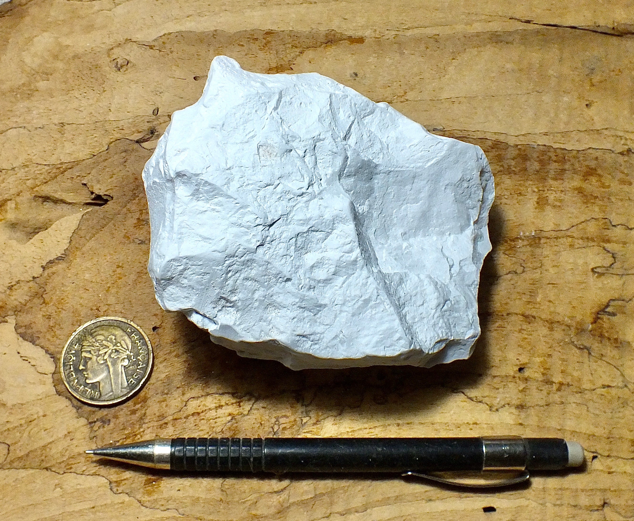 kaolinite - soft white kaolin - display specimen of the primary