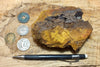 limonite - hand specimen of limonite - hydrated iron oxides -  from the cap of a hydrothermal vein at the Keeler Gold Mine
