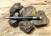 limonite -  teaching student specimens of vitreous dark brown limonite  - UNIT OF 5 SPECIMENS
