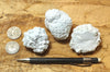 magnesite - white vitreous nodular magnesite - set of nodules