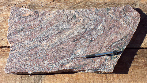 migmatite - a gneiss that has undergone partial melting, from a quarry in India - large display specimen