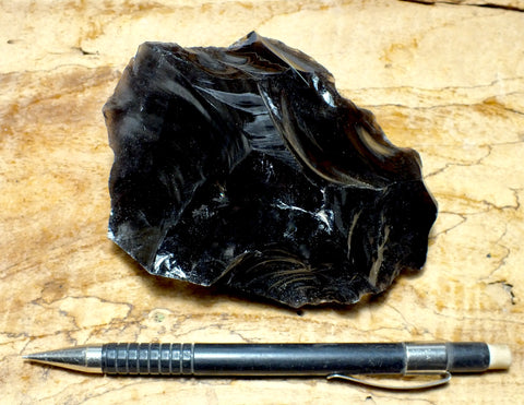 obsidian - black obsidian - Montgomery Pass, Nevada - hand specimen