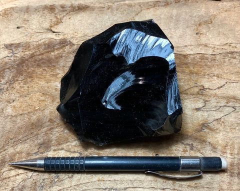 obsidian - black obsidian - Montgomery Pass, Nevada - hand specimen
