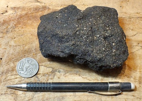 oil sand - Graciosa coarse-grained member of the Careaga sandstone impregnated with oil from the underlying Monterey Formation - hand/display specimen