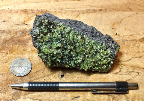 peridotite xenolith in vesicular phonotephrite from the San Carlos Volcanic Field, Arizona - hand/display specimen