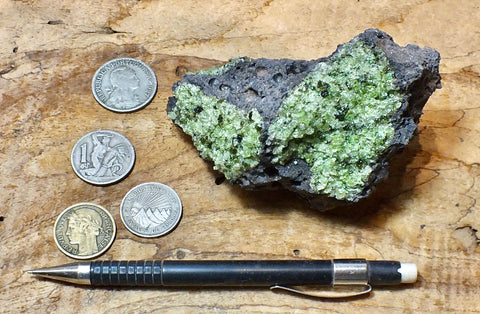 peridotite xenolith in vesicular phonotephrite from the San Carlos Volcanic Field, Arizona - hand/display specimen - Geological Specimen Supply