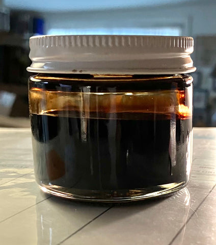 petroleum - medium-heavy low sulfur API 19˚ gravity from the Devil's Den Oil Field - 2-ounce jar