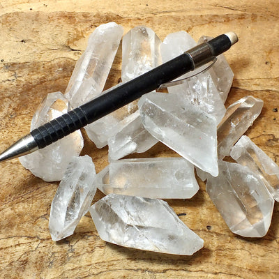 quartz crystal points - teaching student set of 12 from Brazil