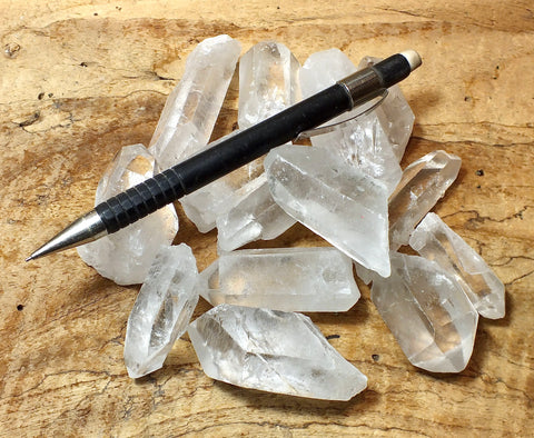 quartz crystal points - teaching student set of 12 from Brazil
