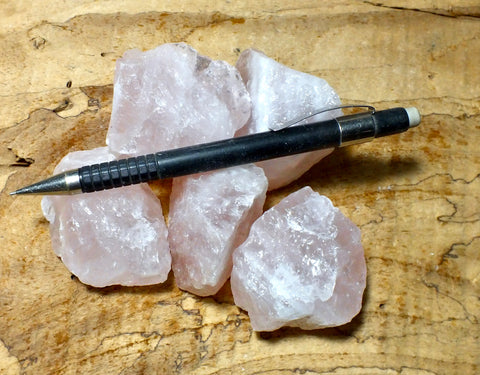 quartz - rose quartz  -  UNIT OF 5 STUDENT SPECIMENS