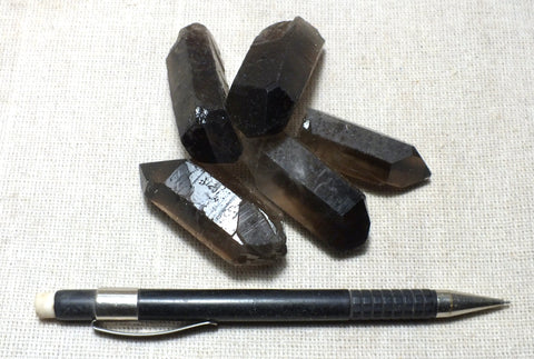 smoky quartz points - student unit of 5 specimens