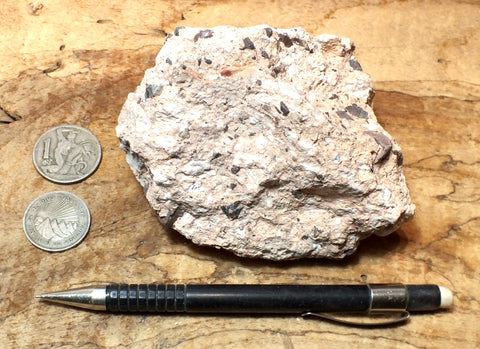 tuff breccia - hand specimen of a spectacular pink tuff breccia